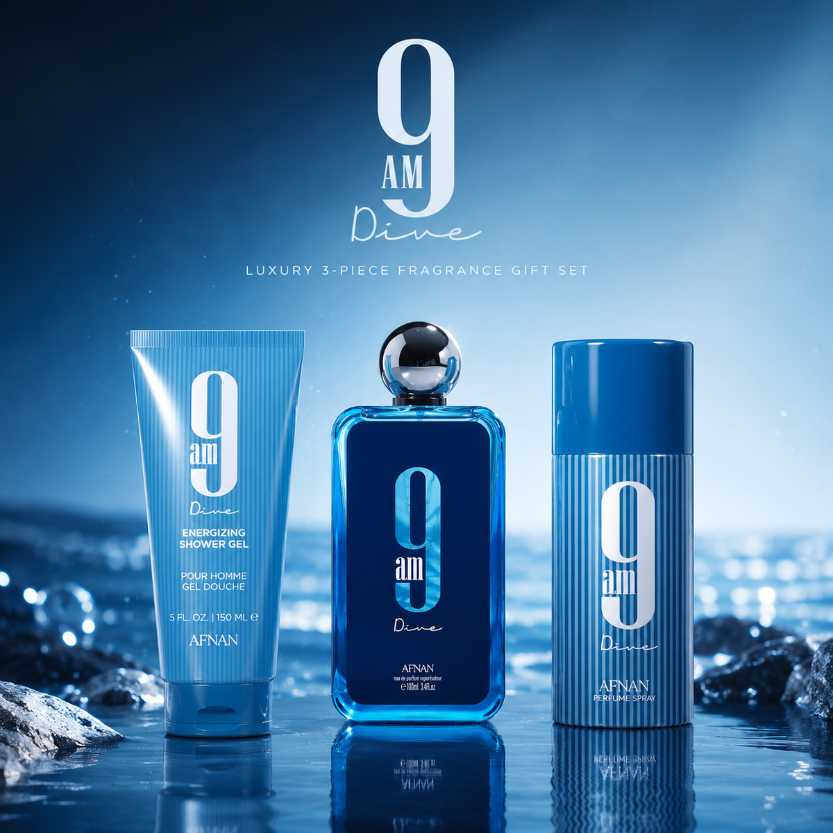 Afnan 9 AM Dive Luxury 3-Piece Fragrance Gift Set