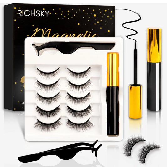 Richsky 3D Magnetic Lash & Liner Set - Hypoallergenic & Waterproof